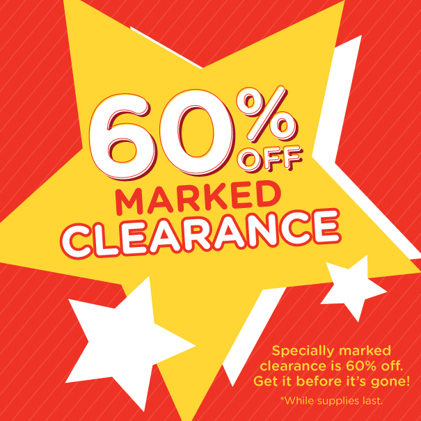 60% off clearance